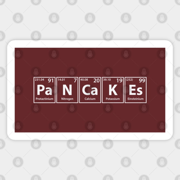 Pancakes (Pa-N-Ca-K-Es) Periodic Elements Spelling Sticker by cerebrands